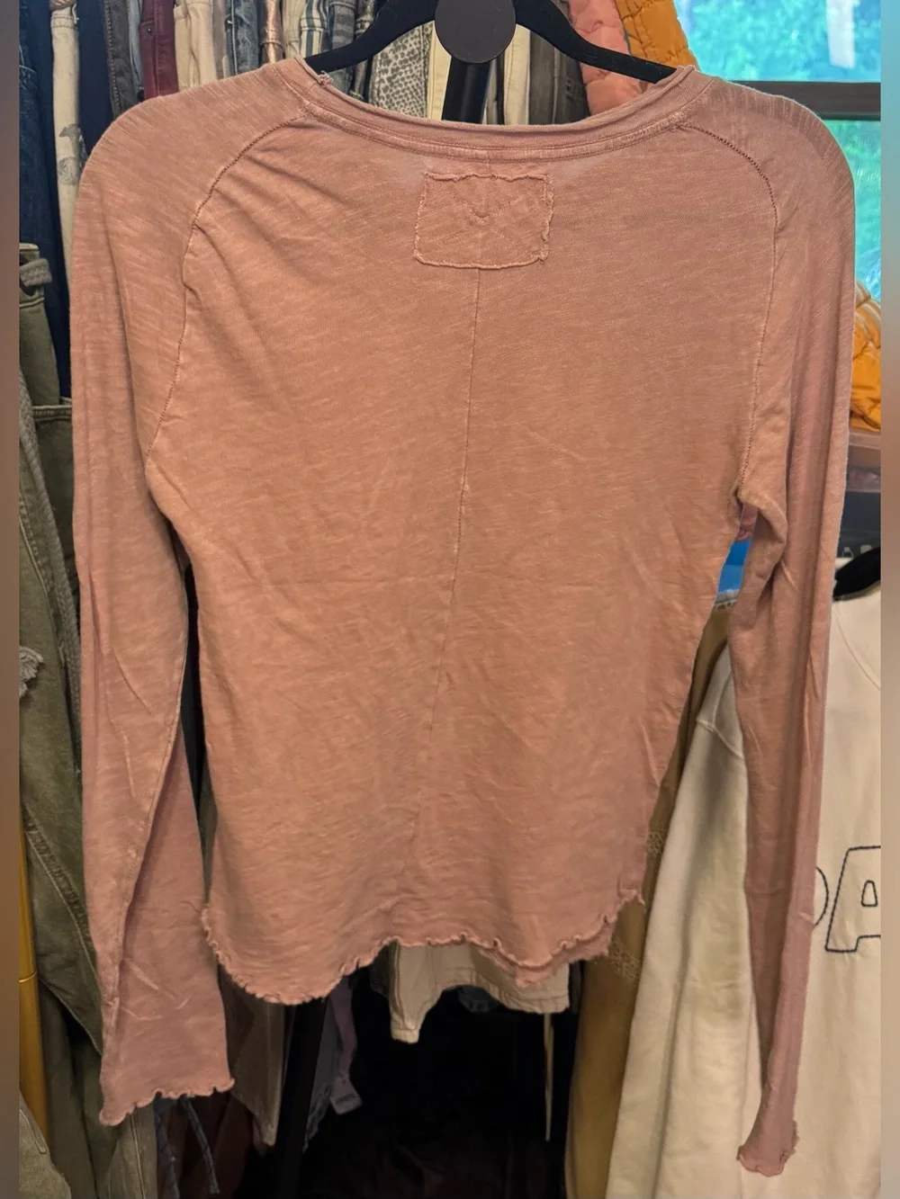 NWOT Free People We The Free Be My Baby Long-Sleeve Tee - Petal Pink - Large